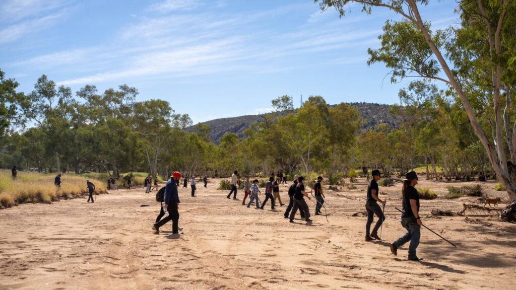Volunteers join police and defence force members as the search for Sharon, 5, enters its fourth day.
