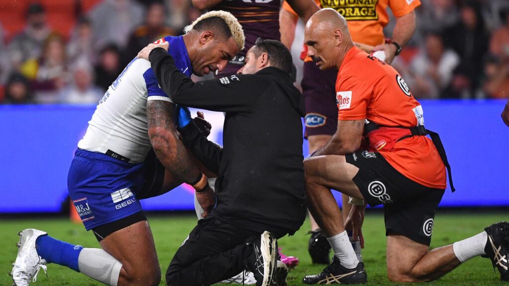 Viliame Kikau suffered an injury at Suncorp Stadium which has left the Bulldogs on tenterhooks.

