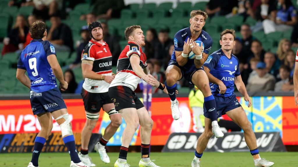 Zac Lomax gathers the high ball during his standout display for Western Force against Crusaders.
