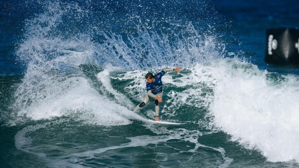Jack Robinson en route to his title at Bells Beach, where he is hoping to add another this year.
