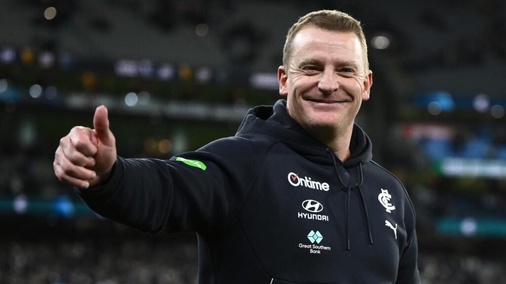 He might be under pressure, but Michael Voss still believes he can coach Carlton to a premiership. 
