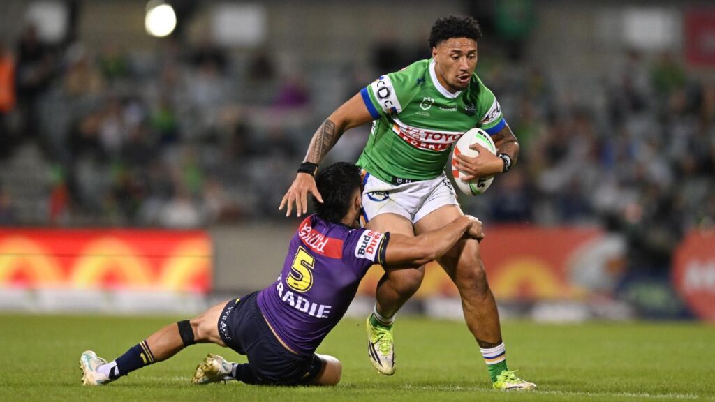 After starring in the Raiders’ win over Melbourne, Simi Sasagi will miss their Wests Tigers clash.
