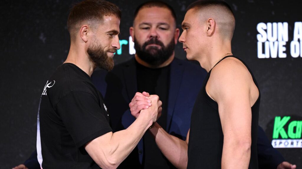 Tim Tszyu (r) knows fighting unbeaten Albanian Denis Nurja is a huge risk.
