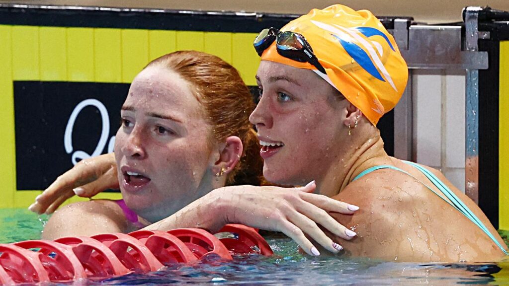 Mollie O’Callaghan struck gold and Olivia Wunsch claimed bronze in the women’s 100m freestyle final.
