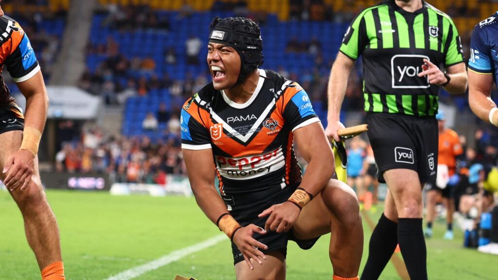 Rising star Heamasi Makasini has been left out of Wests Tigers’ NRL team this week. 
