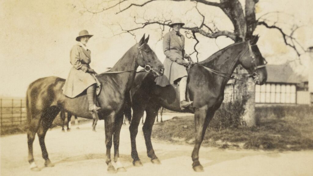 Legend has it King George gave the Logan sisters permission to ride astride rather than sidesaddle.
