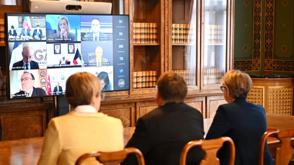 Forty countries are discussing joint action to reopen the Strait of Hormuz amid the Iran conflict.
