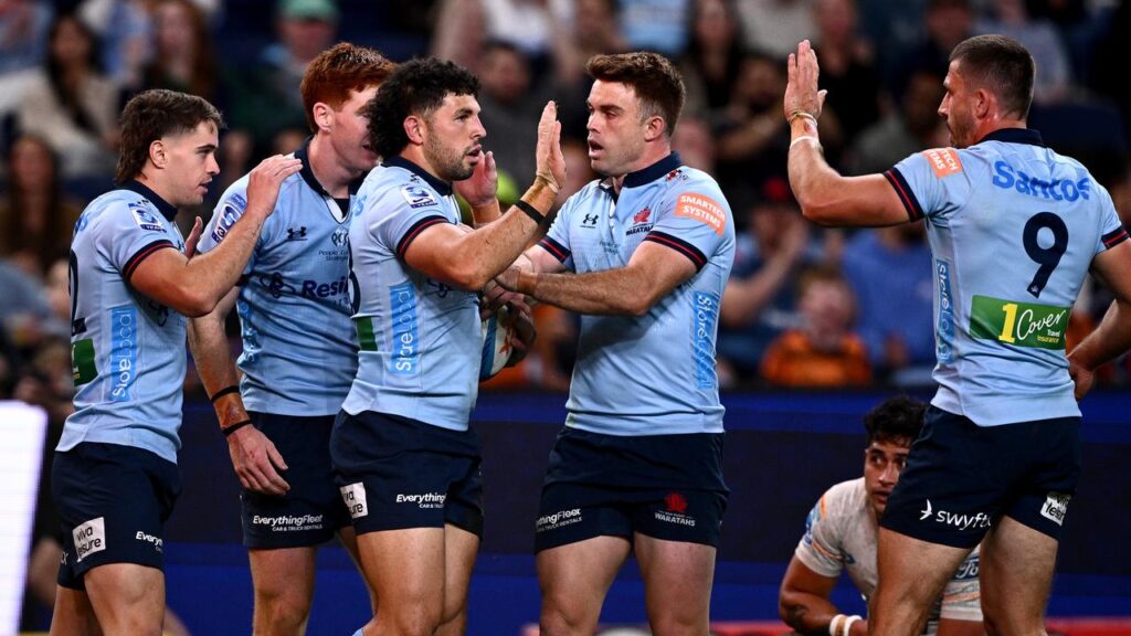 Triston Reilly struck twice as the Waratahs stormed to a 29-14 win over Moana Pasifika.
