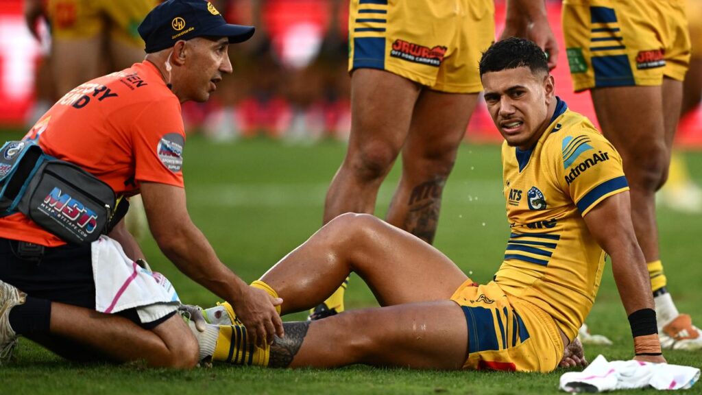 Eels star Isaiah Iongi is out of action for about eight weeks after a hip-drop tackle. 
