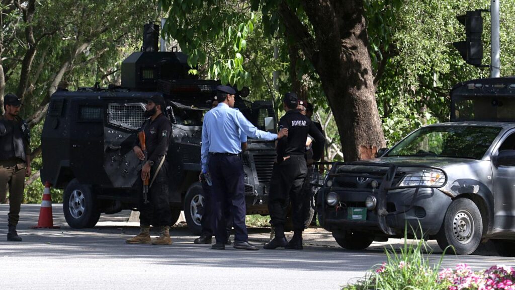 About 20,000 security personnel have been deployed in Islamabad ahead of potential US-Iran talks.
