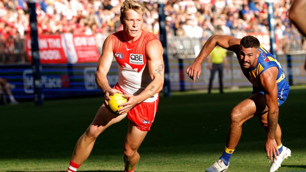 Sydney’s Isaac Heeney had a field day against the Eagles at Optus Stadium.
