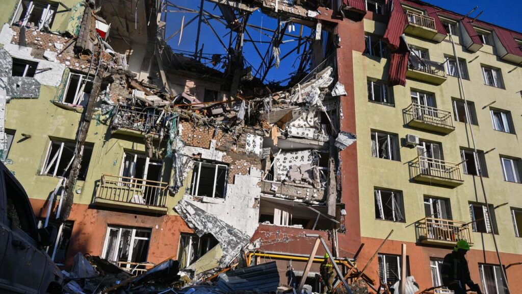A Russian attack on Ukraine’s Odesa damaged an apartment block, killing two women and a child.
