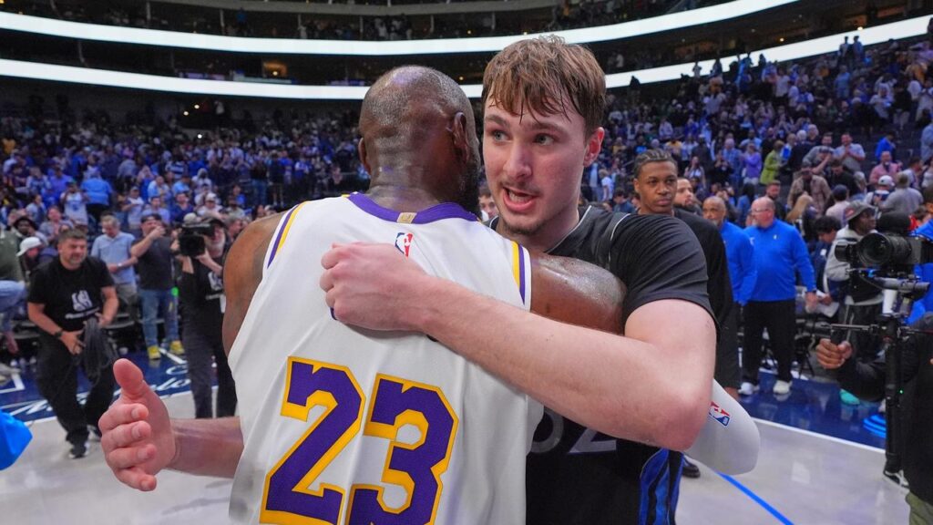 Cooper Flagg and LeBron James have starred in their NBA clash, won by Flagg and the Mavericks.
