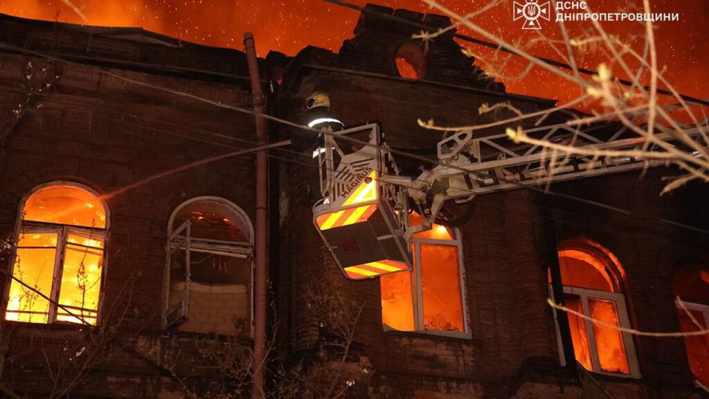 Russia targeted the southeastern city of Dnipro overnight as well as other parts of Ukraine (file)
