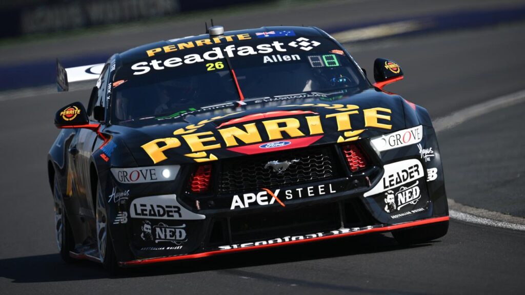 Young Ford driver Kai Allen has claimed his maiden Supercars win in New Zealand.
