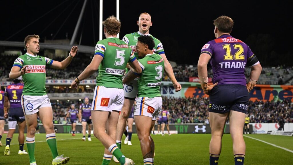 Canberra have inflicted a fifth-straight loss on Melbourne, beating the Storm at GIO Stadium.
