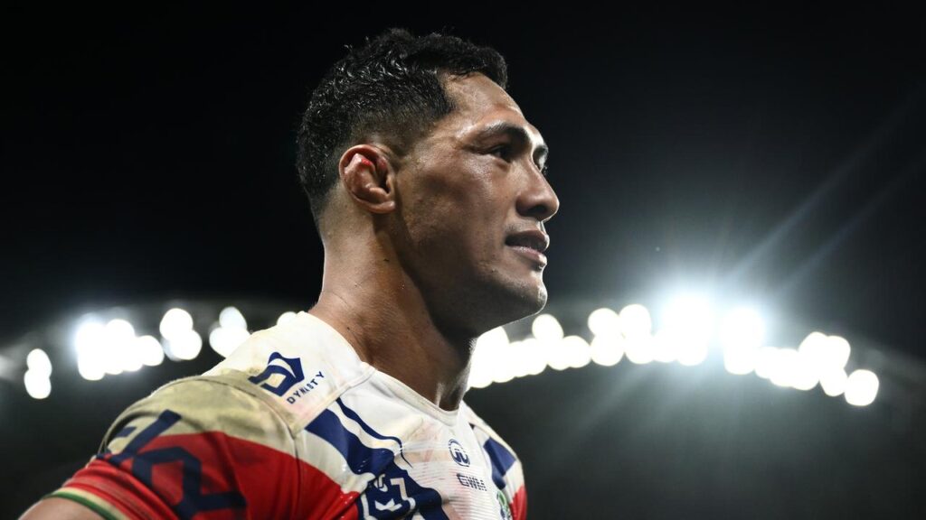 Roger Tuivasa-Sheck after leading the Warriors to their victory over the Storm at AAMI Park.
