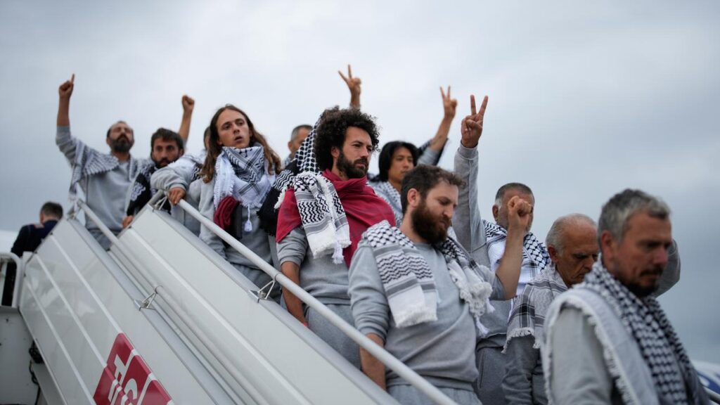 Activists from the Global Sumud Flotilla have been arriving in Turkey after their release.

