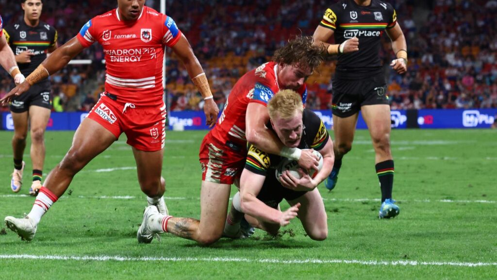 Tom Jenkins had two tries as Penrith overcame a determined Dragons side at Suncorp Stadium.
