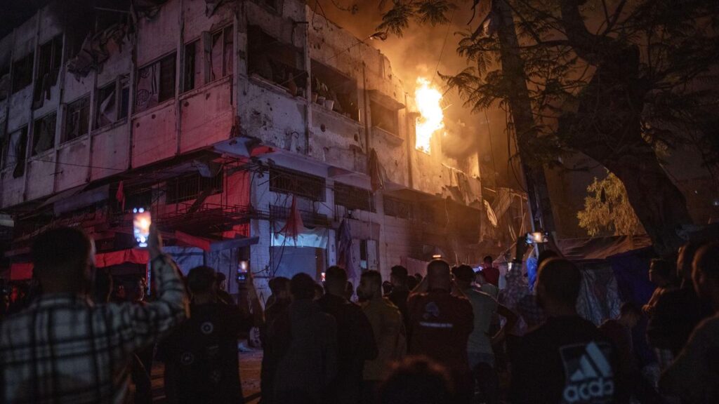 At least 10 people were killed, including five children, in an Israeli strike in Gaza City.

