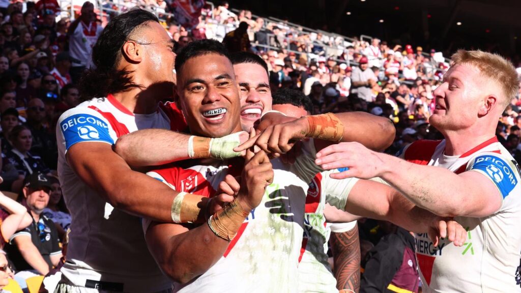 The Dragons have pulled off a huge shock by beating Brisbane, with Setu Tu among the scorers.
