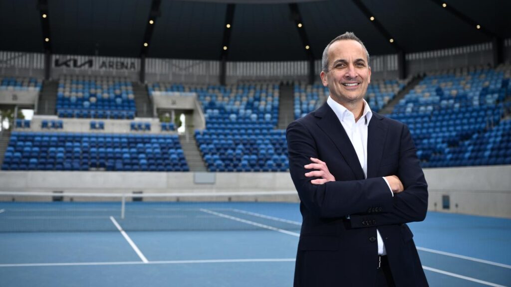 Incoming Tennis Australia CEO Andrew Abdo’s new job is a smash hit with his wife Anna.
