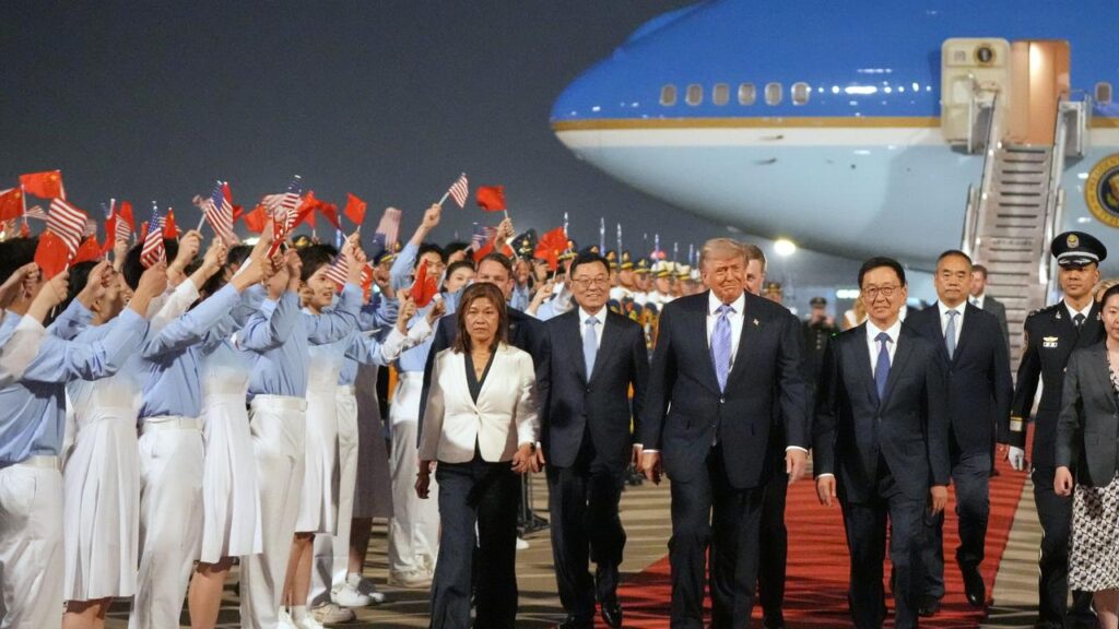 President Donald Trump has touched down in Beijing ahead of bilateral talks with his counterpart.
