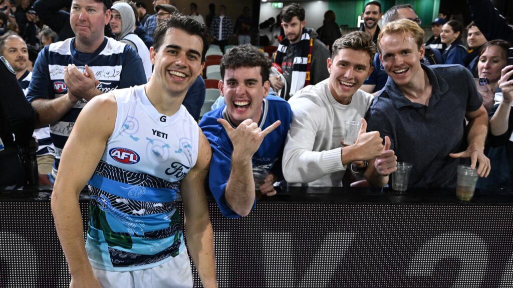 It’s all smiles at the Cattery, even though Oisin Mullin knows what task lies ahead against Sydney.
