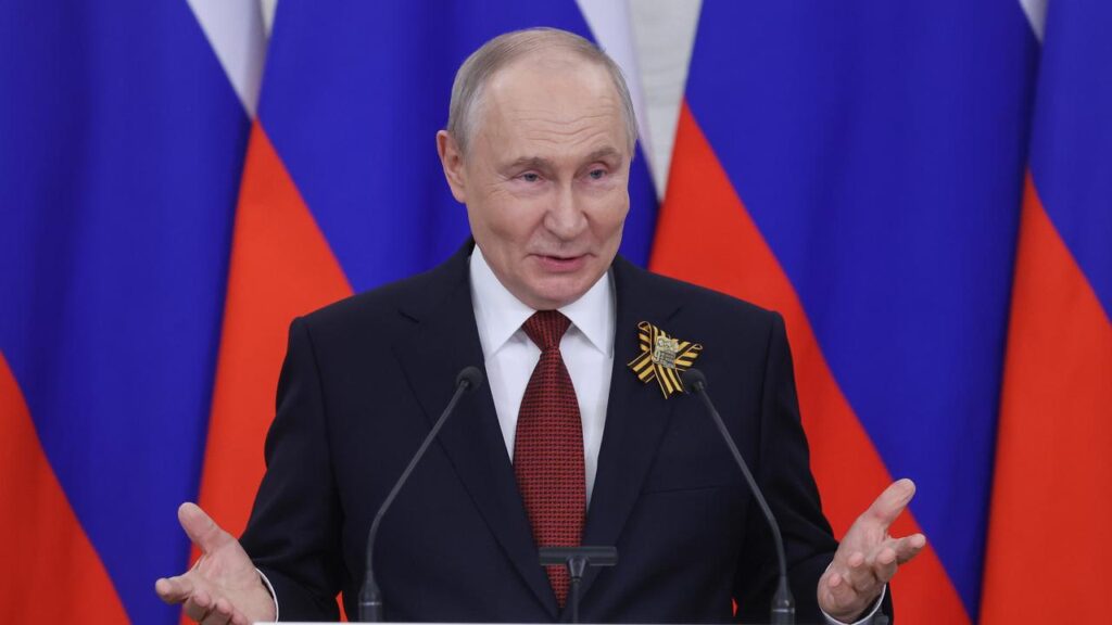 Russian President Vladimir Putin has spoken with reporters on the country’s Victory Day holiday.
