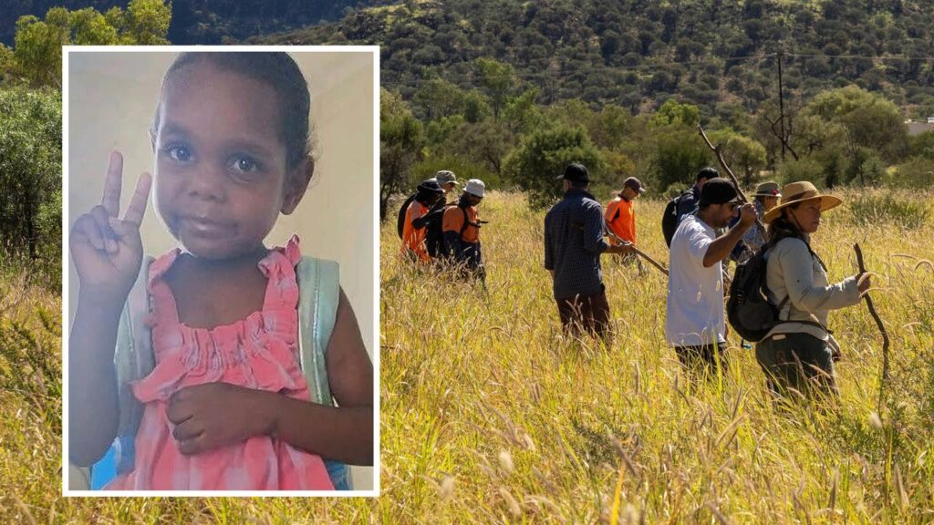 A child’s body was found in bushland near Alice Springs as people looked for Kumanjayi Little Baby.
