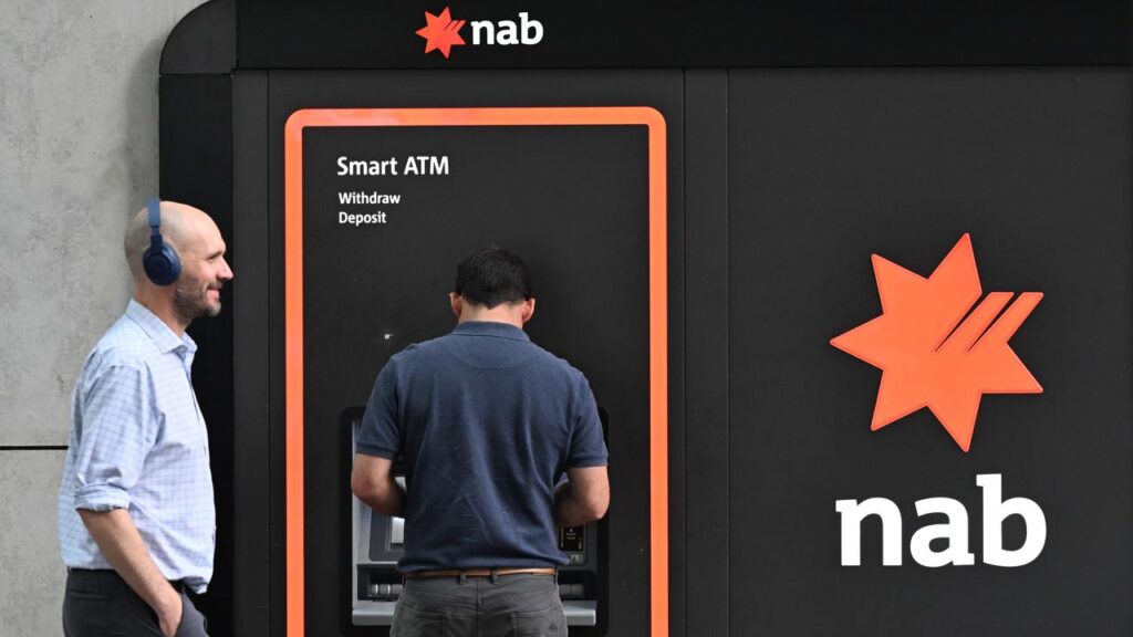 Geopolitical tensions have taken a toll on NAB’s first-half statutory net profit.
