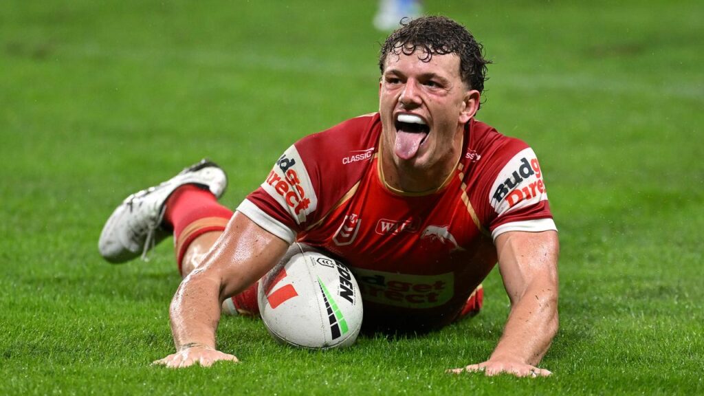 Dolphins rising star Jack Bostock scored two tries in the win over Melbourne at centre.
