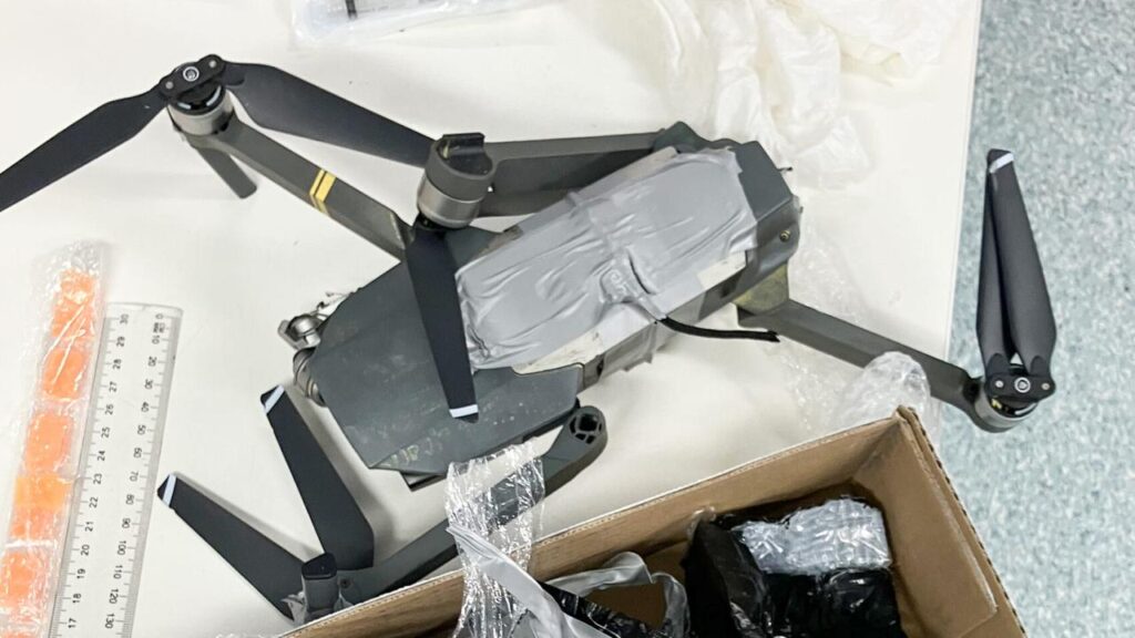 Queensland prison authorities have intercepted a drone carrying drugs and other contraband.
