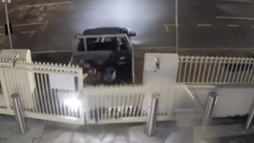 Matthew De Campo is accused ramming a synagogue’s gates with his ute.
