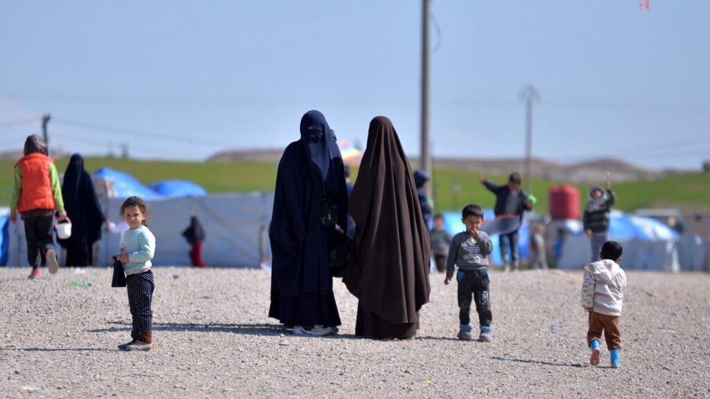 A group of 13 women and children are on their way back to Australia from a refugee camp in Syria.
