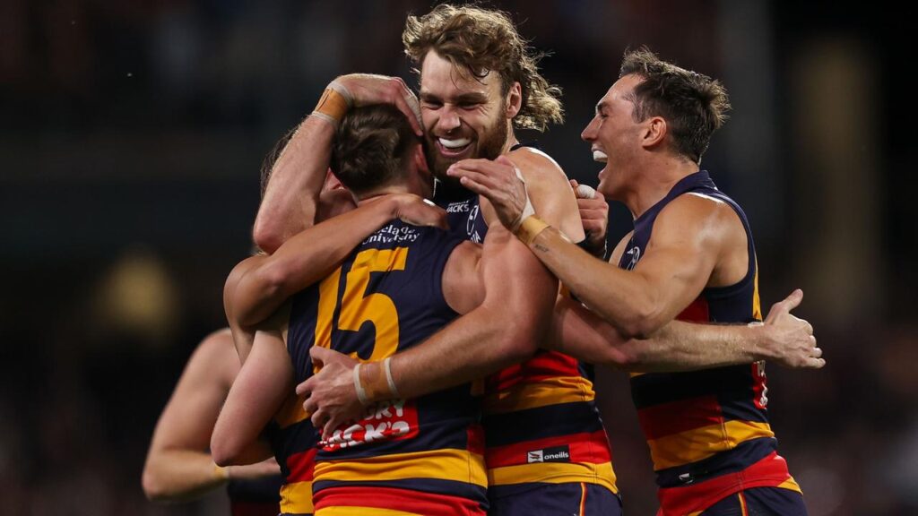 The Crows welcome back imposing forward Riley Thilthorpe for the clash against Hawthorn.
