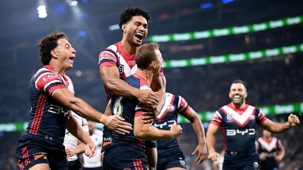 The Sydney Roosters beat Brisbane 38-24 after a stunning second-half comeback by the Broncos.
