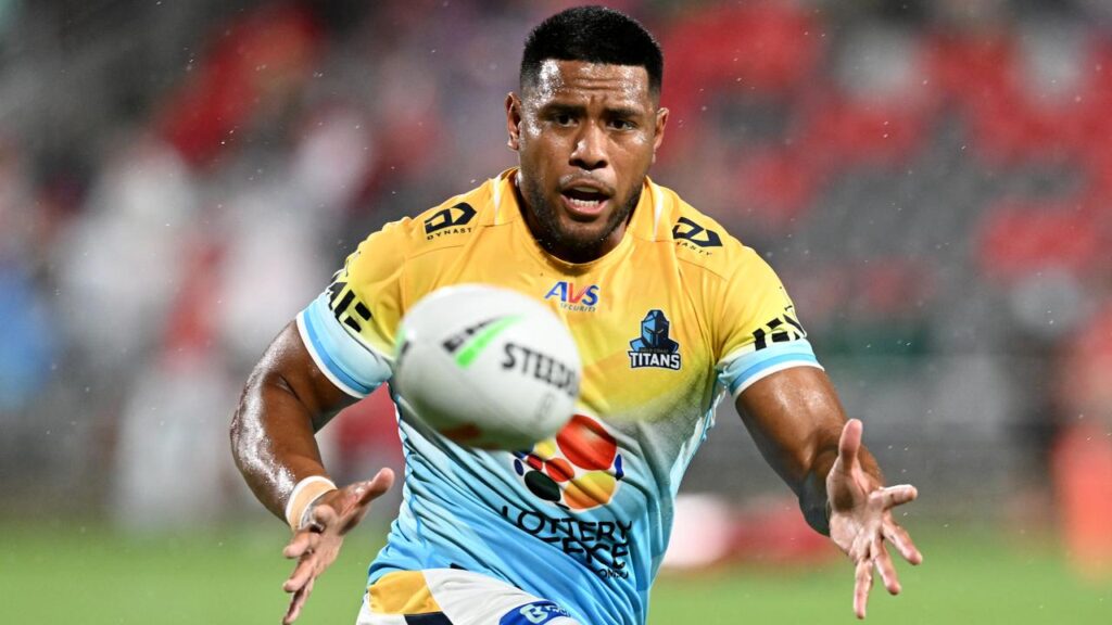 Gold Coast prop Moeaki Fotuaika will become the most-capped player in Titans club history.
