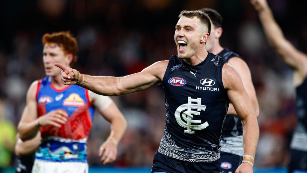 A stunning final quarter from Patrick Cripps lifted the Blues to their second win of the season.
