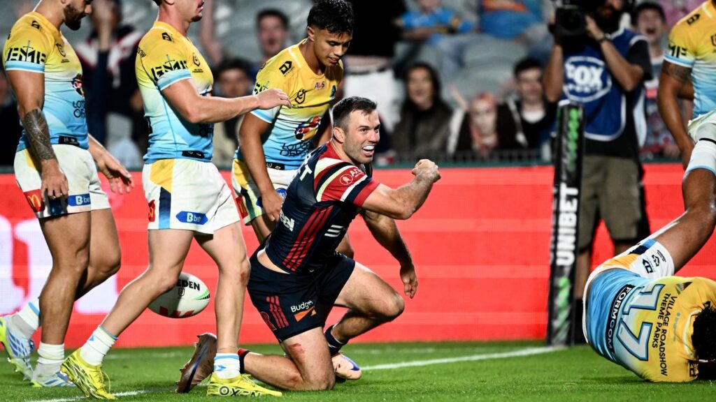 Skipper James Tedesco has again led from the front during the Roosters’ latest success.
