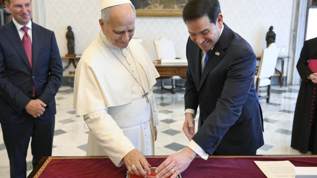 Pope Leo and US Secretary of State Marco Rubio discussed the Middle East situation, officials say.
