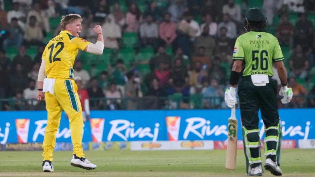 Nathan Ellis took four wickets including the key dismissal of star batter Babar Azam.
