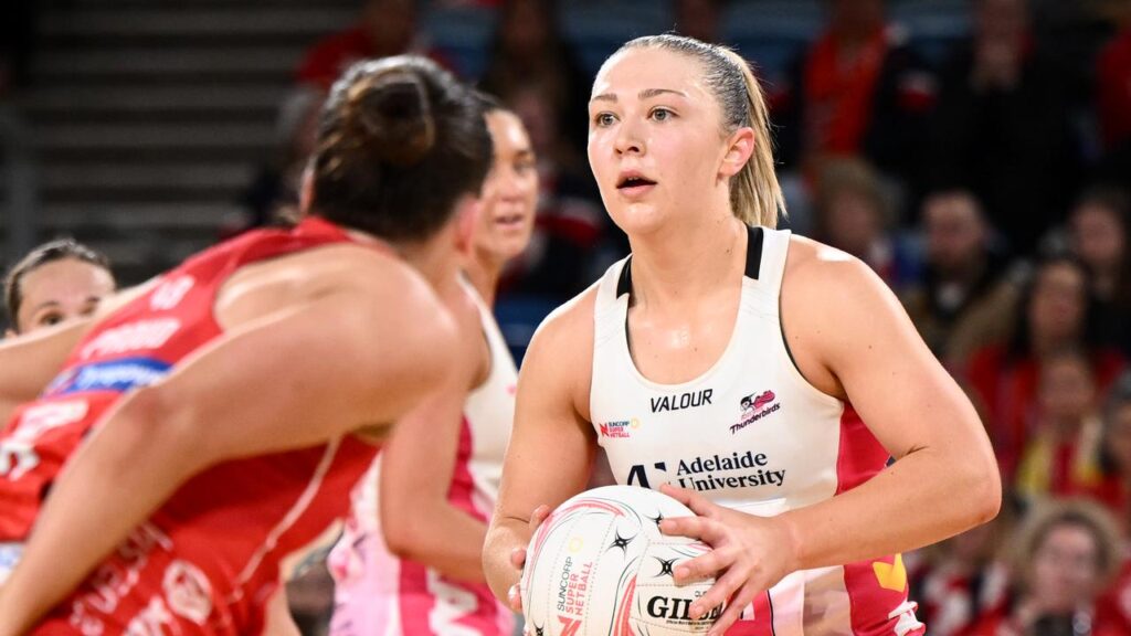 The Thunderbirds’ Georgie Horjus marked her 100th game with a win over the Swifts in Sydney.
