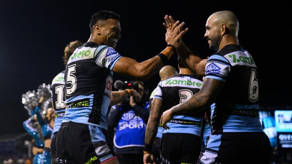 Braydon Trindall (right) knows the premiership window could be closing for Cronulla’s current crop.
