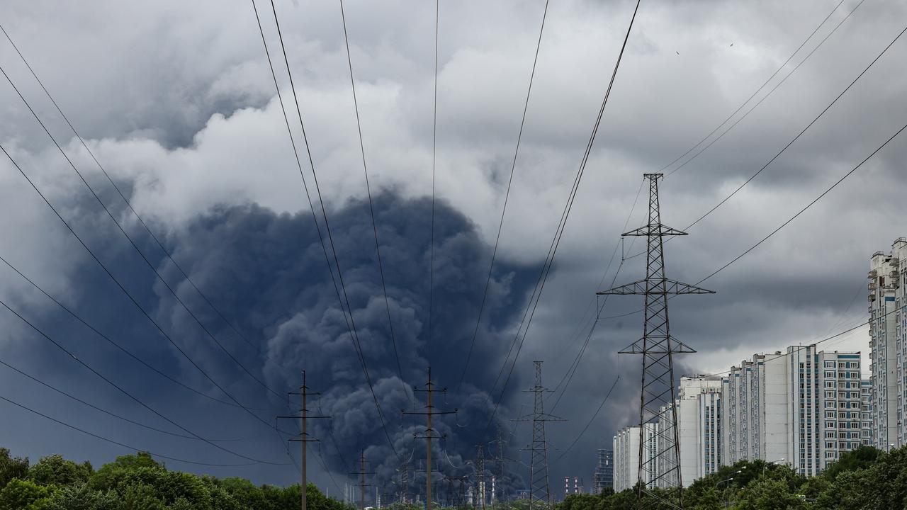 Smoke following a reported Ukrainian drone attack, in Moscow