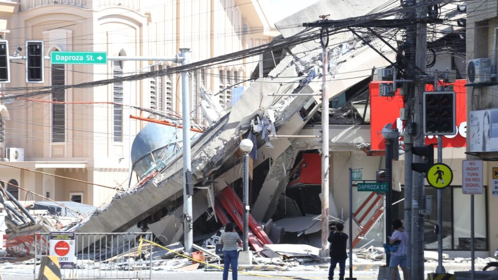 Some buildings in General Santos city in the Philippines were damaged by a strong quake.

