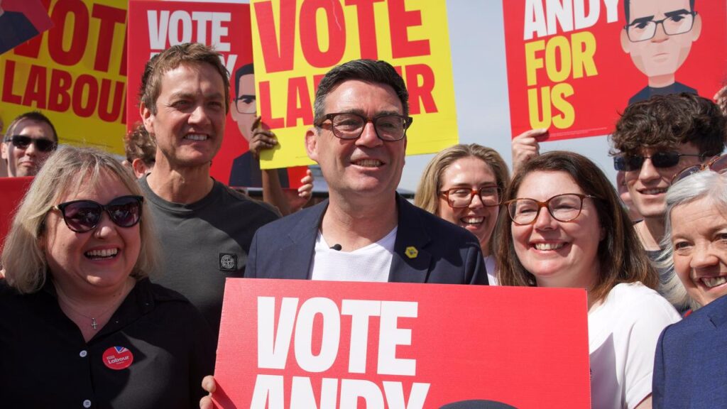 Labour’s Andy Burnham is eyeing a return to parliament and the ouster of the unpopular Keir Starmer.

