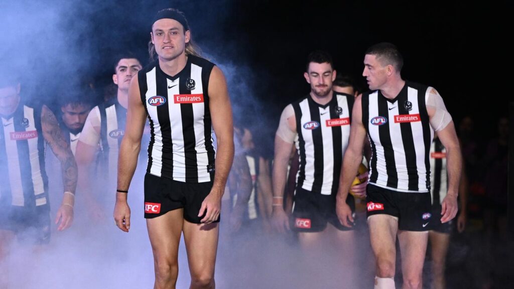 There are concerns defender Darcy Moore may not lead Collingwood out again this year.
