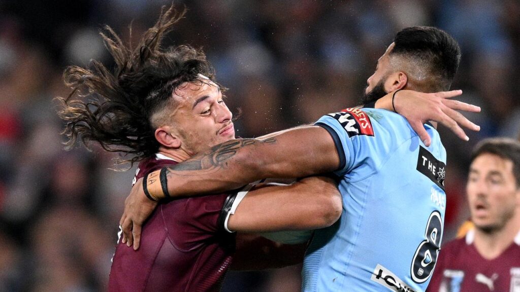 Tino Fa’asuamaleaui and Payne Haas are set to rumble again at the MCG in State of Origin.
