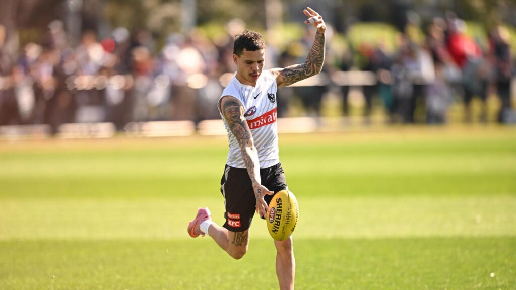 Bobby Hill is back at Collingwood training, but is a long way off playing AFL again.
